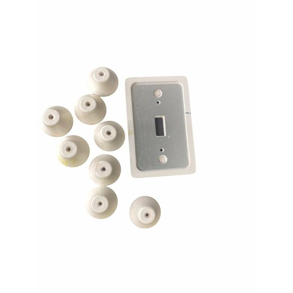 Children’s Vintage Drawer Ceramic Knobs and Light Switch Set Sailboat Nautical - Picture 3 of 4